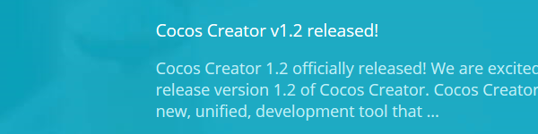 【Cocos Creator】v1.2リリース!Luaサポート等